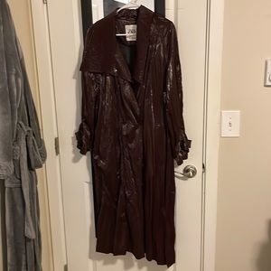 Zara long burgundy trench coat M/L